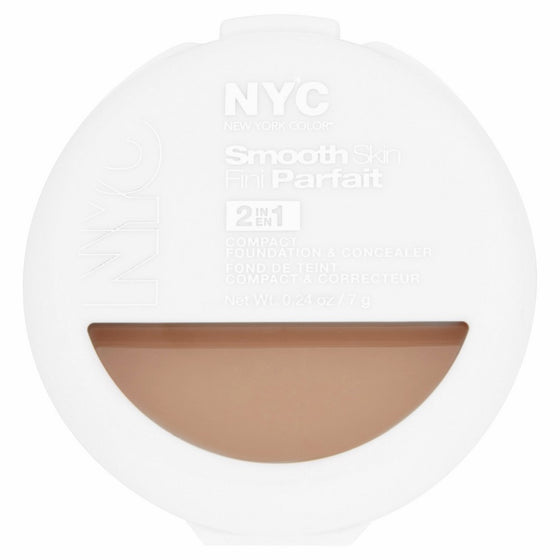 NYC Smooth Skin 2-in-1 Compact Foundation and Concealer, Medium