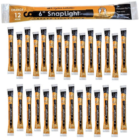 Cyalume SnapLight Orange Light Sticks – 6 Inch Industrial Grade, High Intensity Glow Sticks with 12 Hour Duration (Pack of 30)