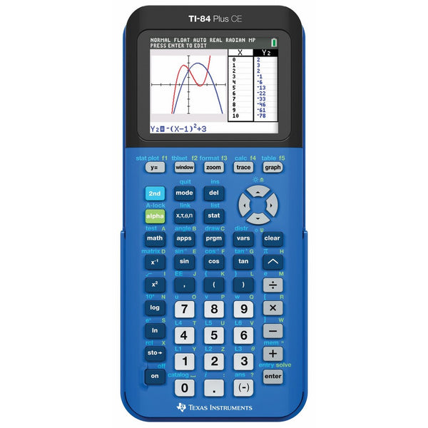 Texas Instruments 84PLCE/TBL/1L1/X TI-84 Plus CE Graphing Calculator, Bionic Blue