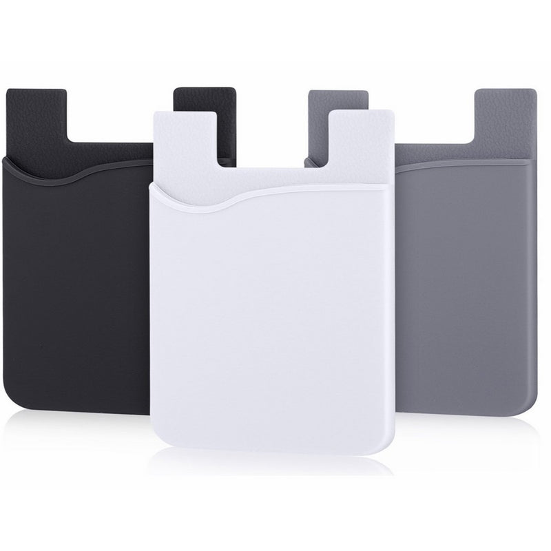 AgentWhiteUSA Cell Phone Wallet, Stick on Wallet For Credit Card, Business Card and Id, Works with Almost Every Phone, iPhone, Android and Most Smartphones, Grey/Black/White