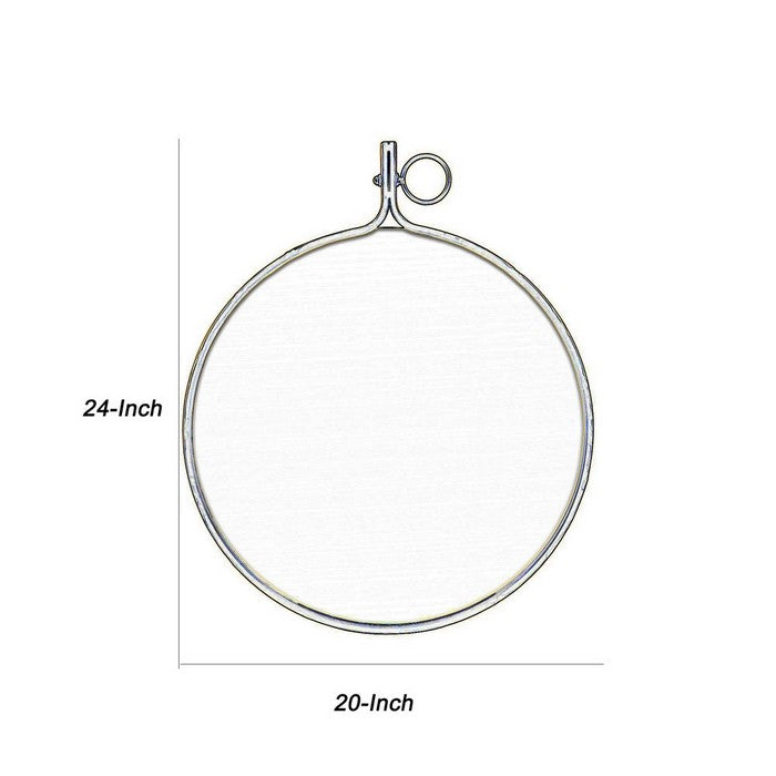 Round Wall Mirror with Metal Rim and Side Hanger, Large, Set of 2, Gold