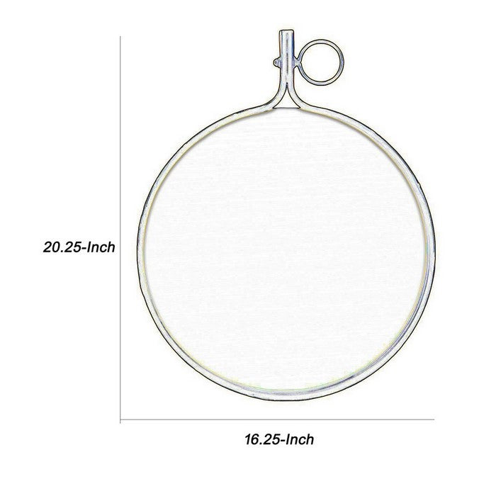 Round Wall Mirror with Metal Rim and Side Hanger, Small, Set of 2, Gold