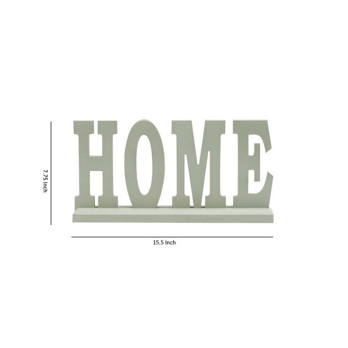 HOME Alphabet Wood Decor with Rectangular Base, Set of 2, Sage Gray