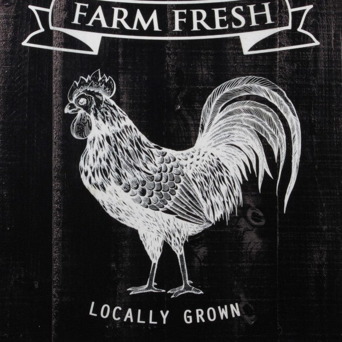FARM FRESH RISE AND SHINE Painted Wooden Wall Art, Set of 2, Black