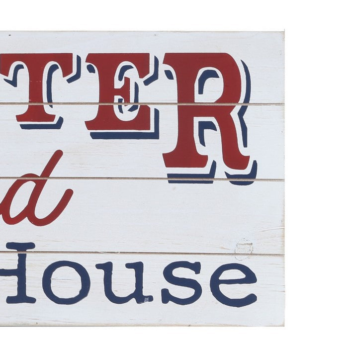 LOBSTER AND FISH HOUSE Painted Wooden Wall Art, Set of 2, White