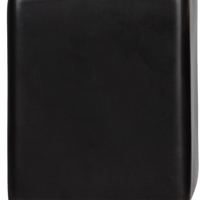 Dual Tone Square Ceramic Canister with Wooden Lid, Set of 2,Black and Brown