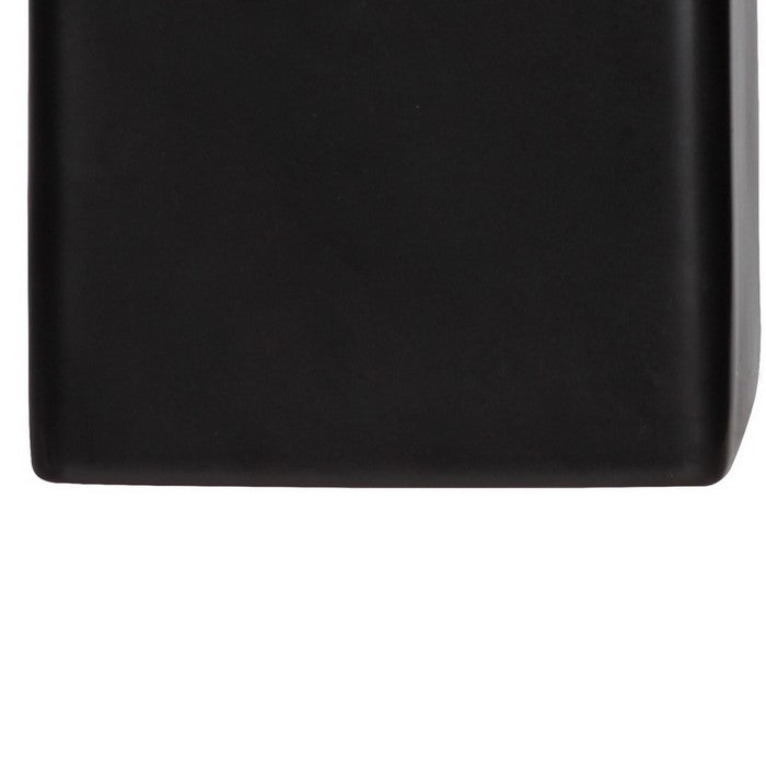 Dual Tone Square Ceramic Canister with Wooden Lid, Set of 2,Black and Brown