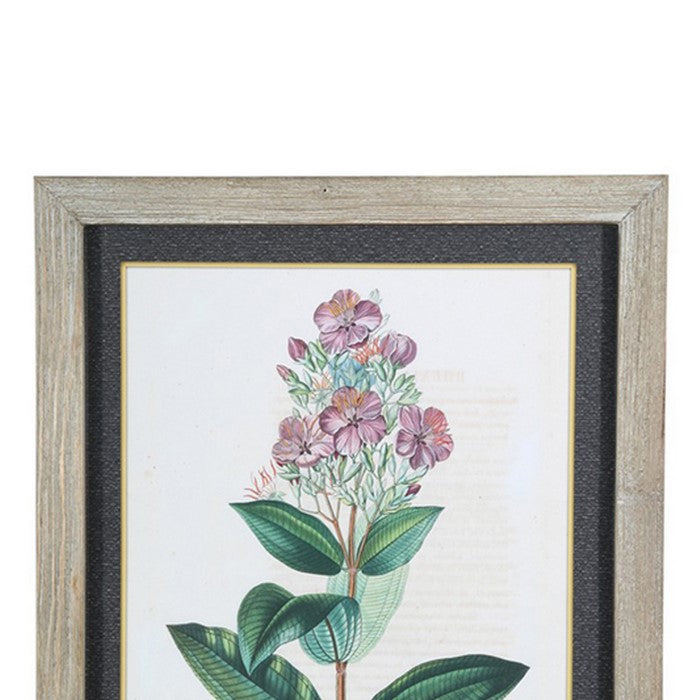 Rectangular Wooden Wall Art with Botanical Theme, Assortment of 4, White
