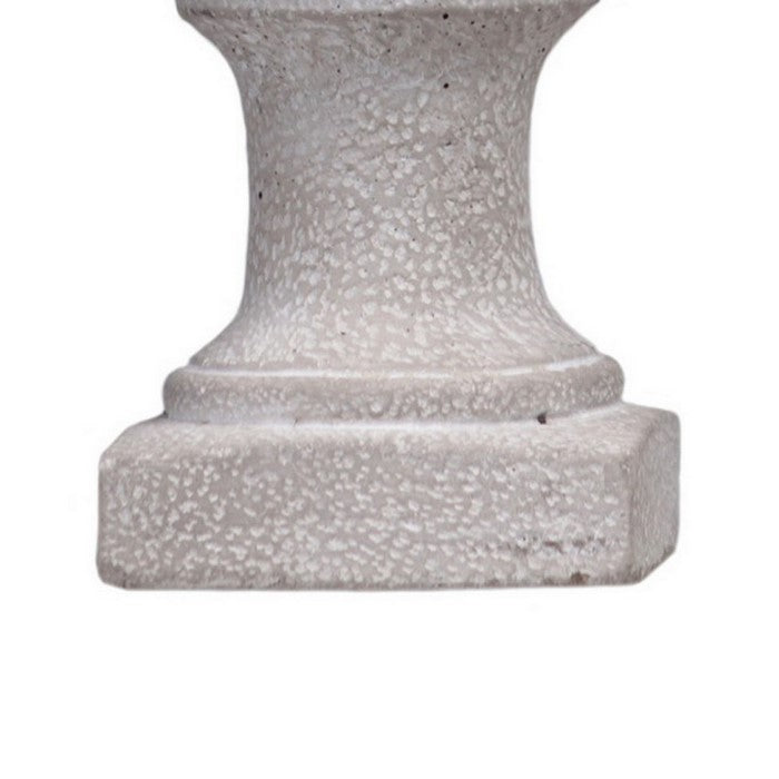 Textured Cement Artichoke Statuette with Stable Base, Large, White