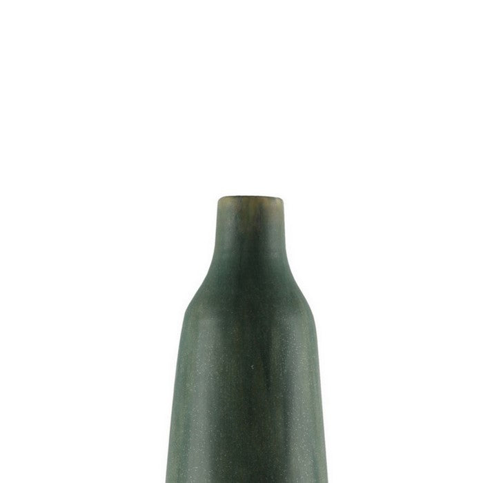 Narrow Mouth Ceramic Vase with Drip Pattern, Set of 2,Large,Gray and Green
