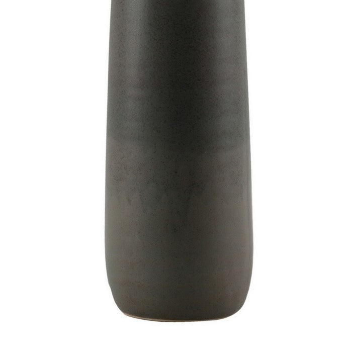 Narrow Mouth Ceramic Vase with Drip Pattern, Set of 2,Large,Gray and Green