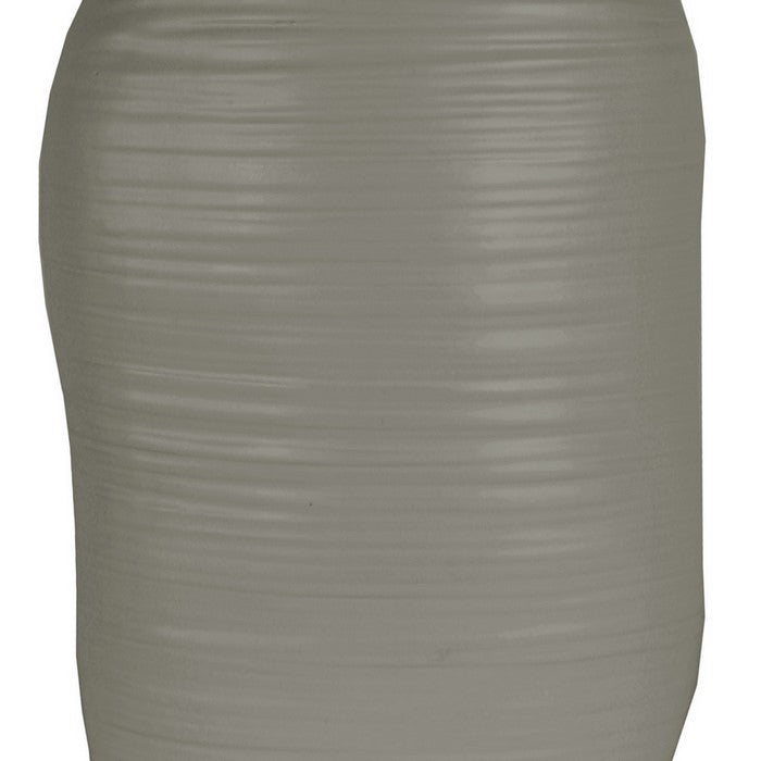 Ceramic Vase with Irregular Combed Design Body, Set of 2, Gray