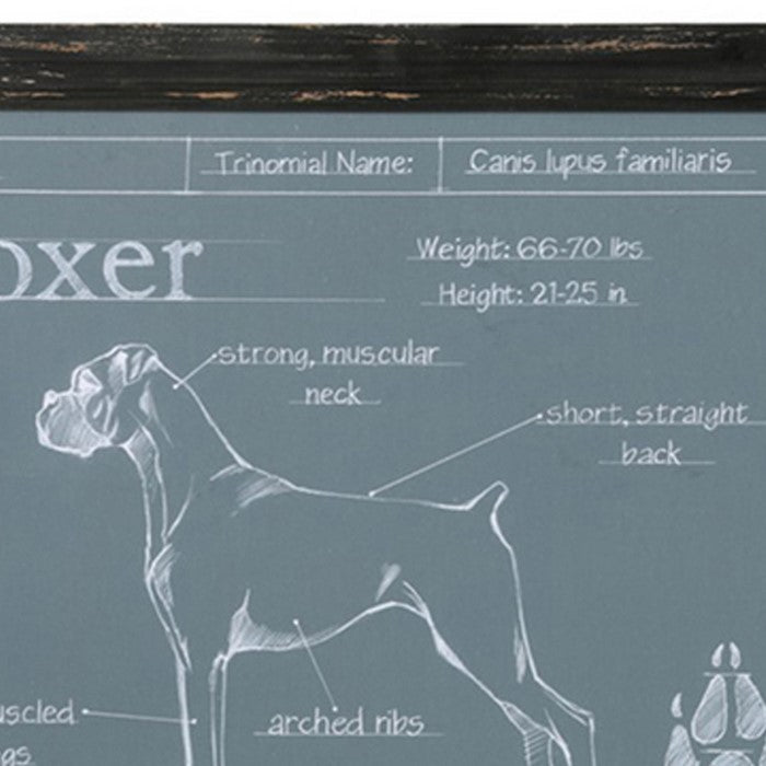 Rectangular Wooden Wall Art with Different Dog Breeds,Assortment of 4, Gray