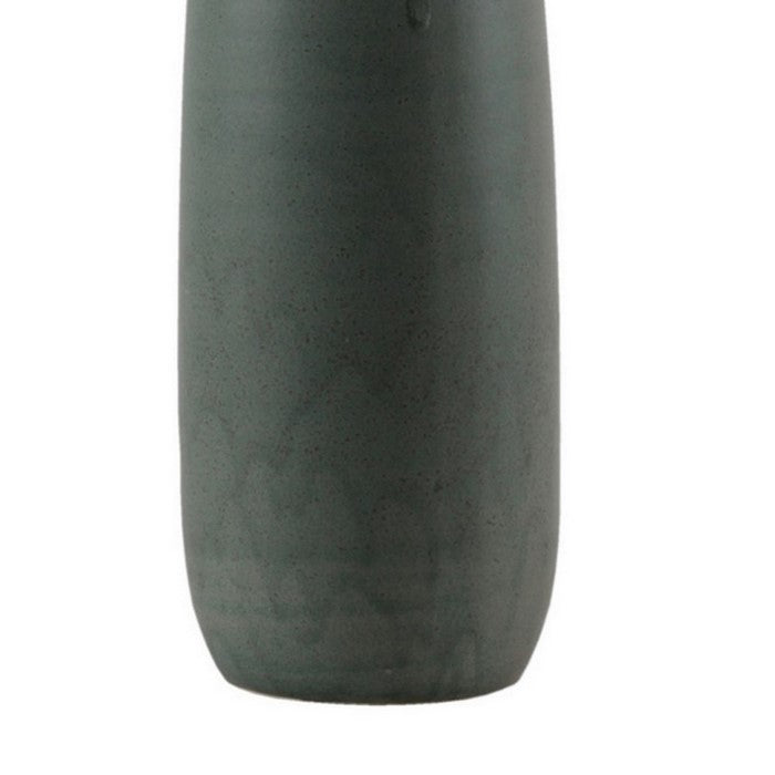 Ceramic Bottle Vase with Narrow Mouth, Small, Set of 2, Gray and Green