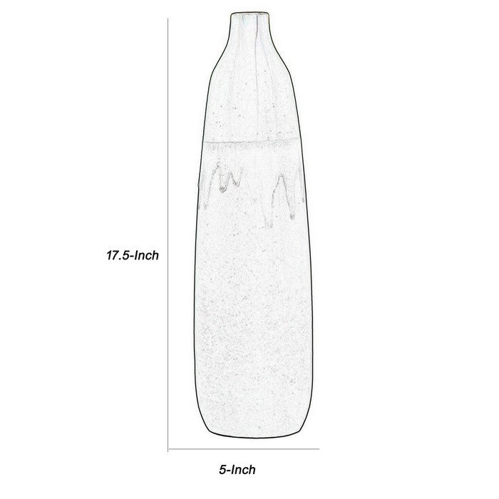 Ceramic Bottle Vase with Narrow Mouth, Small, Set of 2, Gray and Green