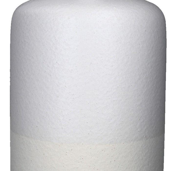 Ceramic Round Vase with Short and Narrow Neck, Large, Set of 2, White