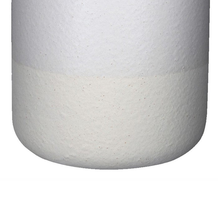 Ceramic Round Vase with Short and Narrow Neck, Large, Set of 2, White