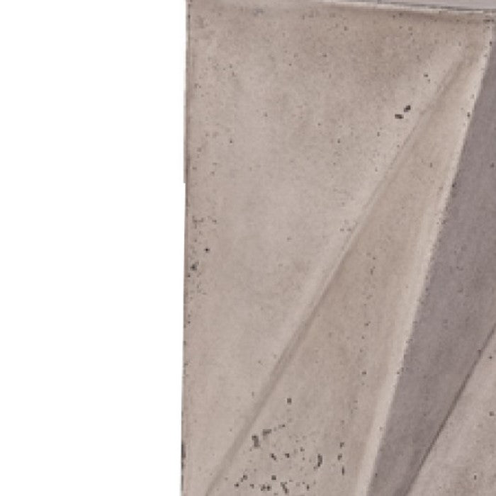 Contemporary Faceted Concrete Stool with Pentagonal Top, Gray - BM219245
