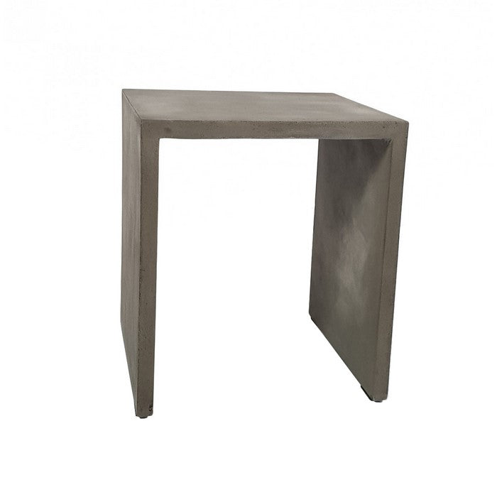 Contemporary Parsons Style Concrete End Table, Gray - BM219247