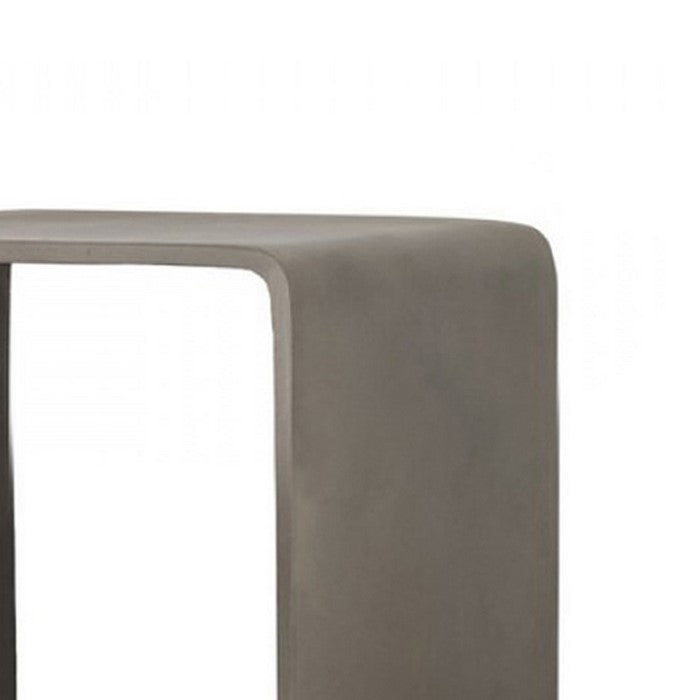 Contemporary Style Concrete Cube Shelf with Curved Edges, Gray - BM219259