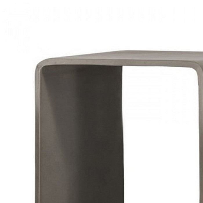 Contemporary Style Concrete Cube Shelf with Curved Edges, Gray - BM219259