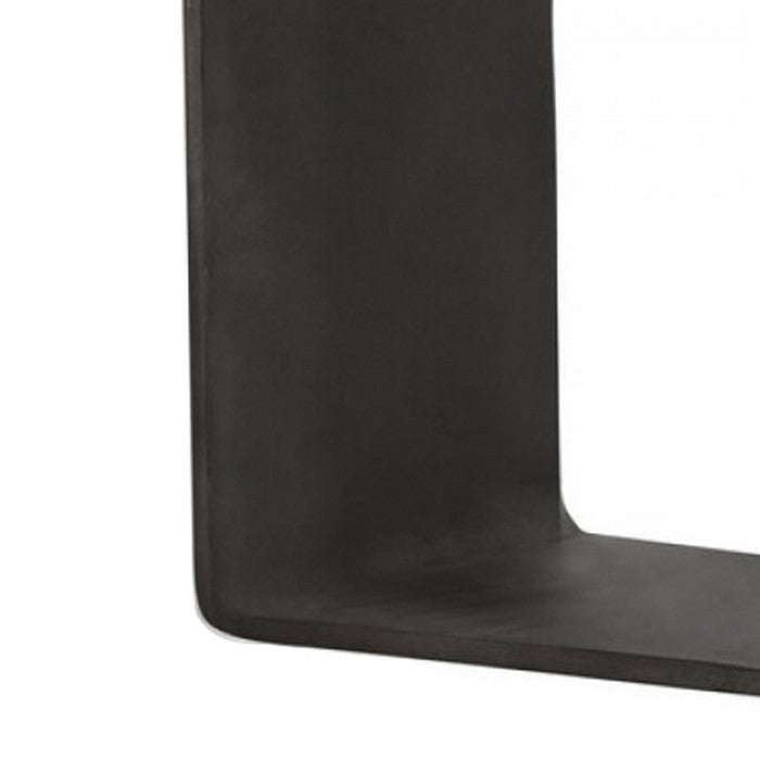 Contemporary Style Concrete Cube Shelf with Curved Edges, Dark Gray - BM219260