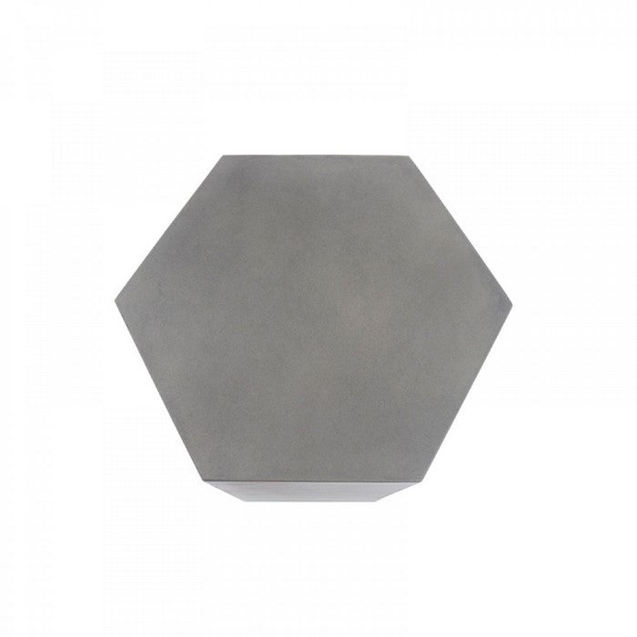 Contemporary Style Hexagonal Concrete Stool with Grove Handle, Gray - BM219262