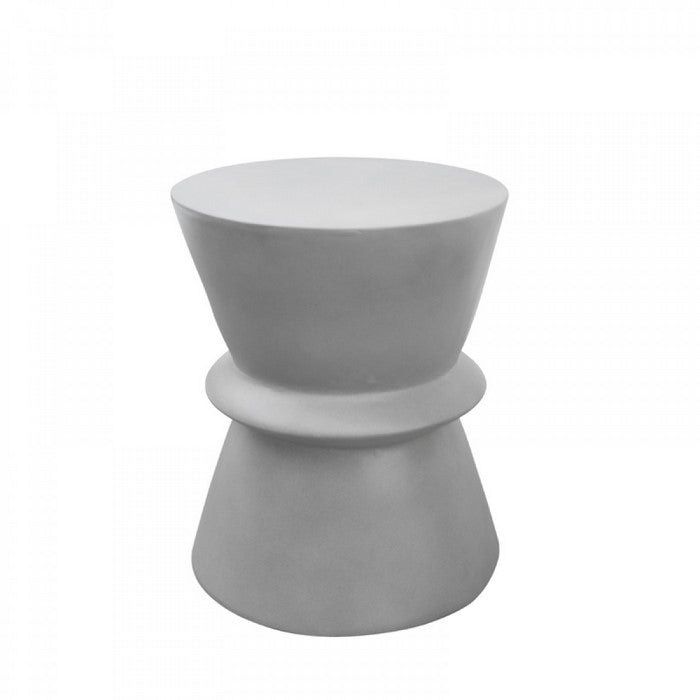 Contemporary Style Hour Glass Shape Concrete Stool, Gray - BM219263