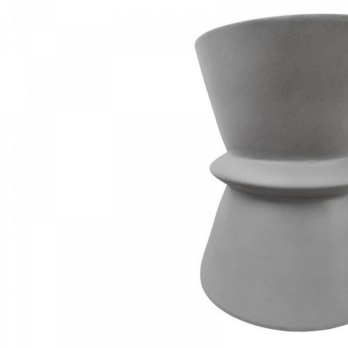 Contemporary Style Hour Glass Shape Concrete Stool, Gray - BM219263