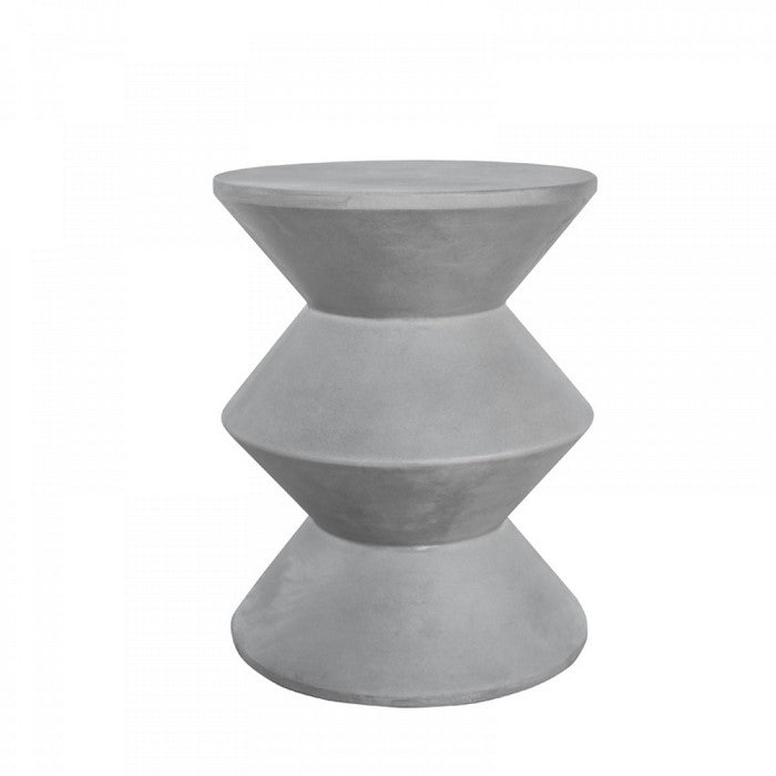 Contemporary Round Pot Design Concrete Stool, Gray - BM219266