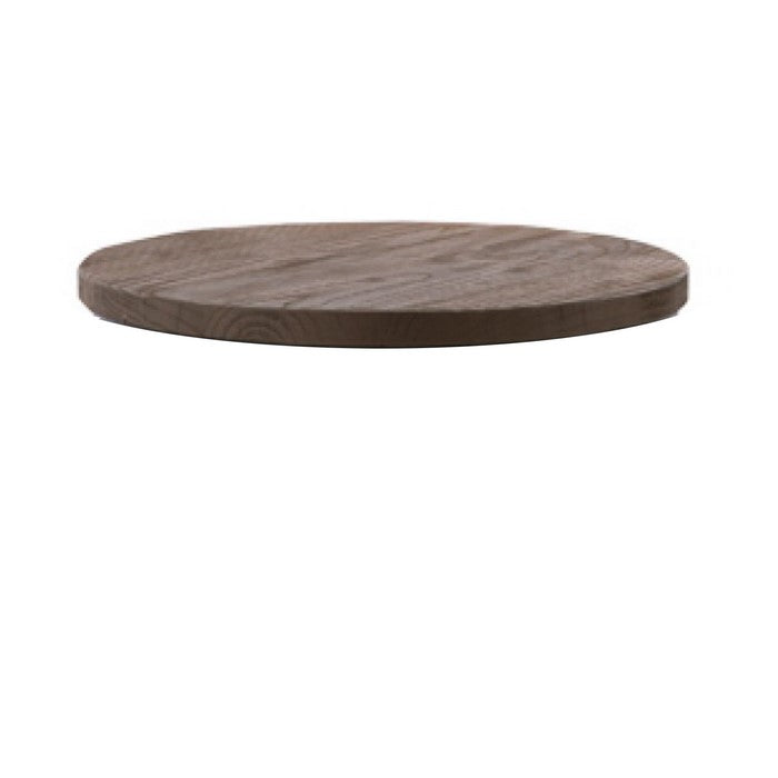Height Adjustable Backless Barstool with Round Wooden Seat, Black and Brown - BM219276