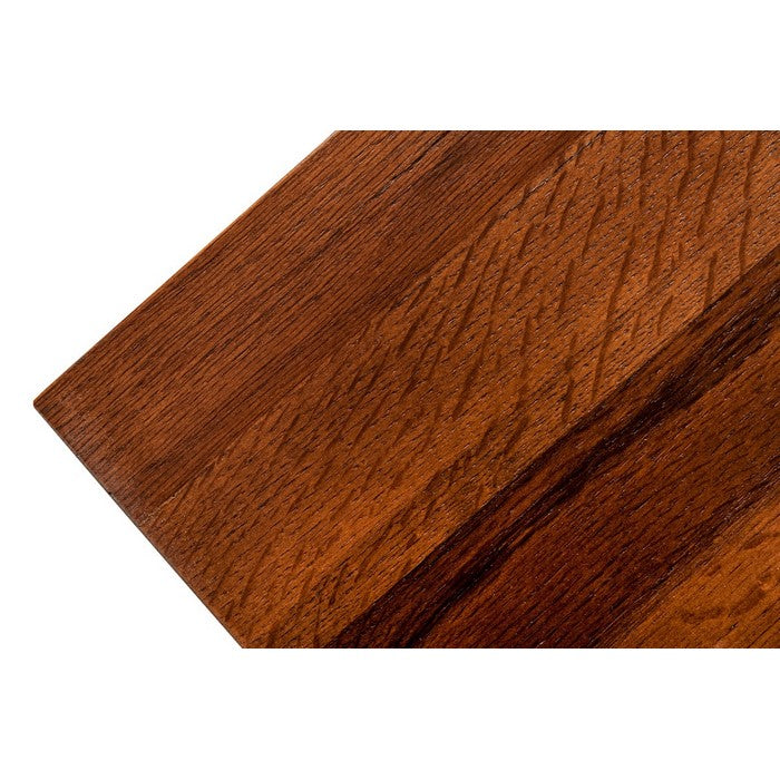 C Shaped End Table with Rectangular Wood Top, Brown and Black - BM219277