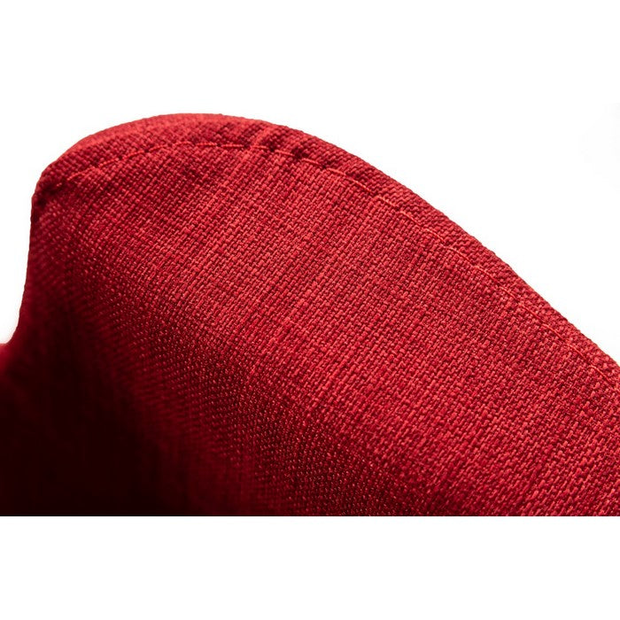 Fabric Upholstered Dining Chair with Metal Sled Base and Flared Arms, Red - BM219283