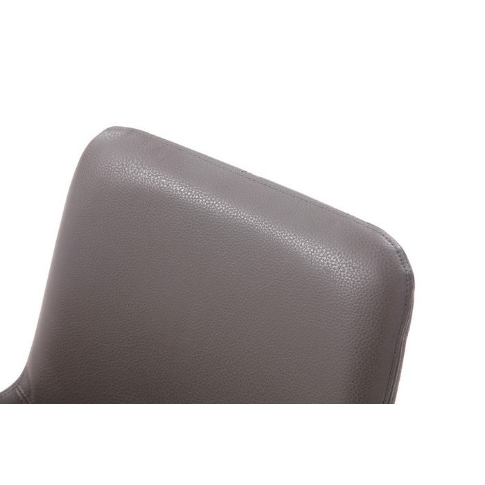 Bonded Leather Dining Chair with Flared Armrest and Metal Legs, Gray - BM219289