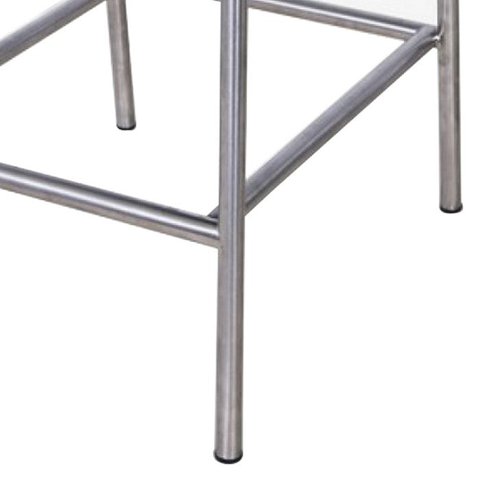 Contemporary Bar Stool with Bungee Cord Seat and Back, Black and Silver - BM219295