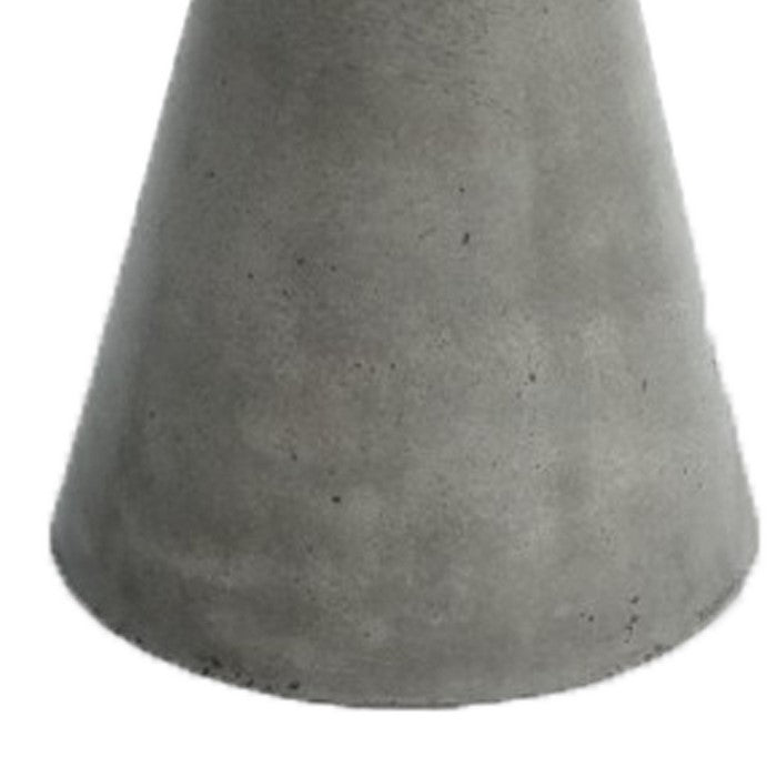 Round Shaped End Table with Concrete Top and Base, Gray - BM219297
