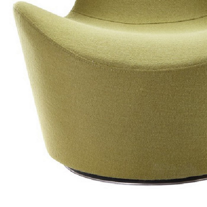 Modern Fabric Lounge Chair with Curved Seat and Backrest, Green - BM219308