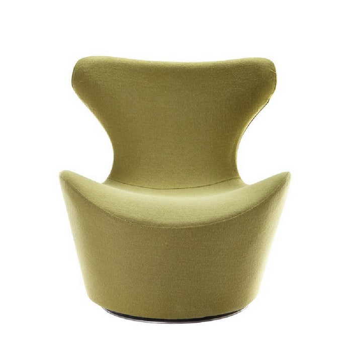 Modern Fabric Lounge Chair with Curved Seat and Backrest, Green - BM219308