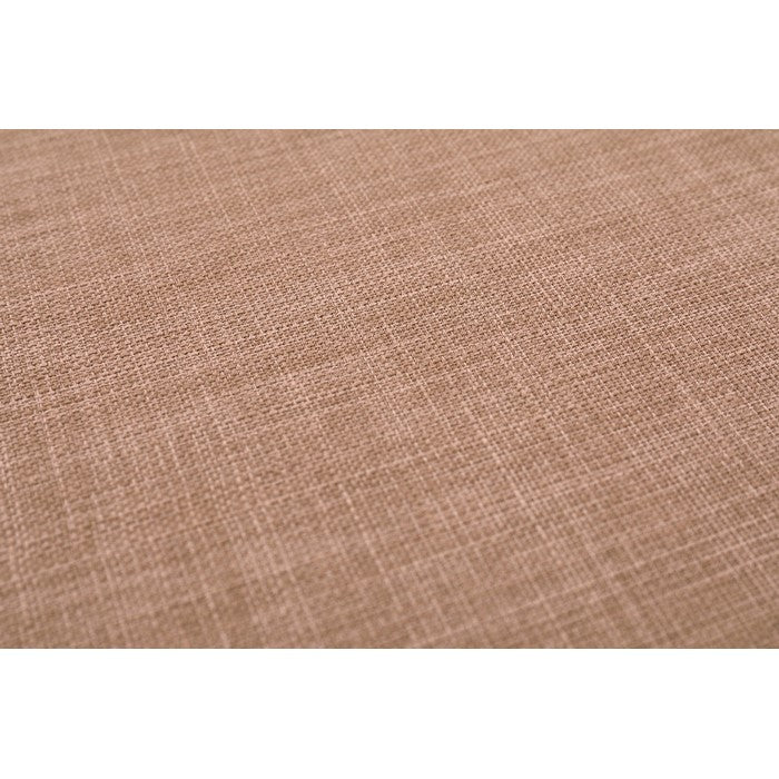 Fabric Upholstered Rectangular Shaped Ottoman with Side Pocket, Brown - BM219313