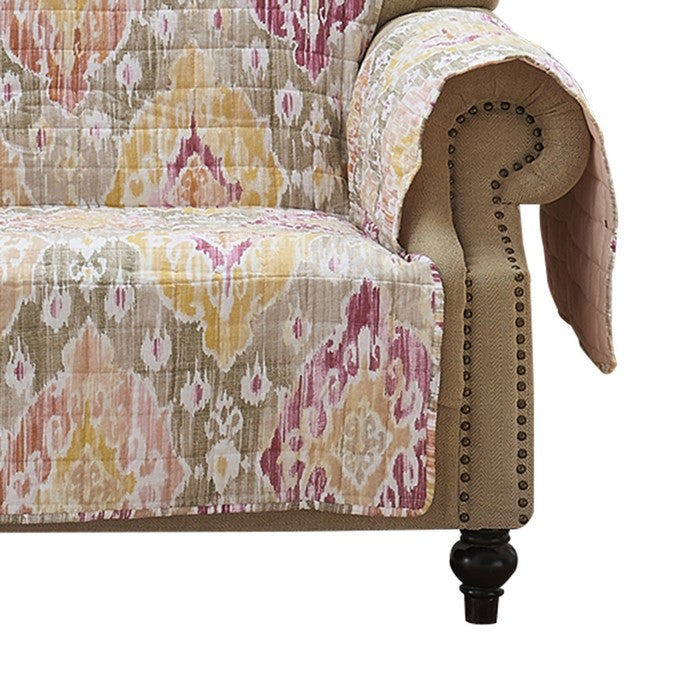 Fabric Reversible Sofa Protector with Medallion Pattern, Multicolor