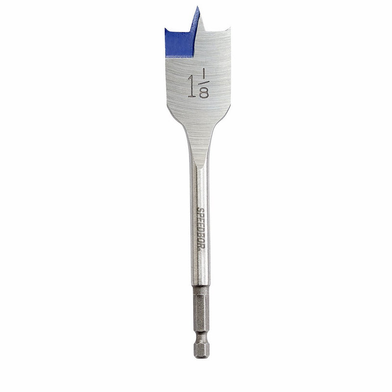 IRWIN SPEEDBOR Blue Groove Spade Bit, 1-1/8