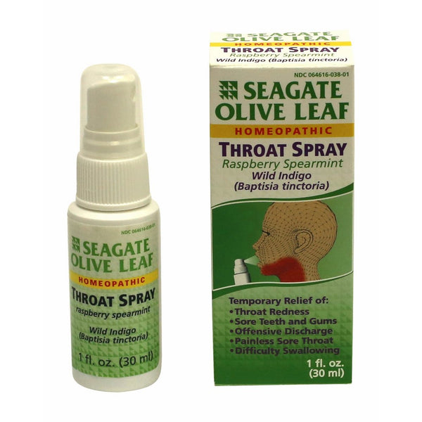 Seagate Products Olive Leaf Homeopathic Throat Spray 1 oz (pack of 1) Raspberry-Spearmint