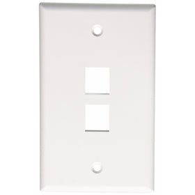 Leviton 41080-2WP Quickport Wallplate, 2-Port; White