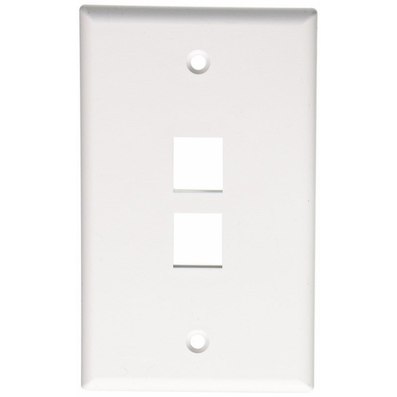 Leviton 41080-2WP Quickport Wallplate, 2-Port; White