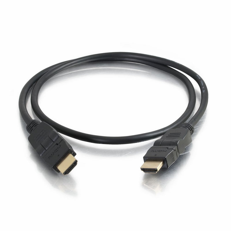 C2G 40211 High Speed HDMI Cable with Ethernet and Rotating Connectors for 4K Devices, Black (3.3 Feet, 1 Meter)