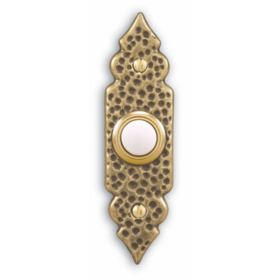 Heath Zenith 829LP-A Wired Push Button, Antique Brass Finish with Lighted Center Button