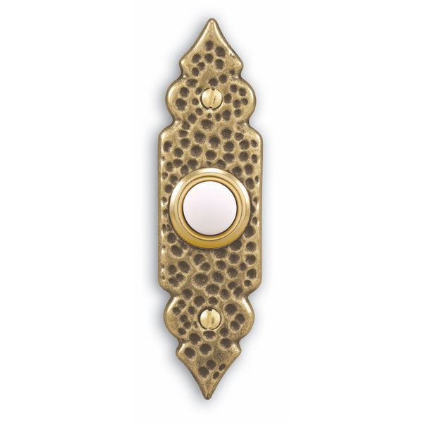 Heath Zenith 829LP-A Wired Push Button, Antique Brass Finish with Lighted Center Button