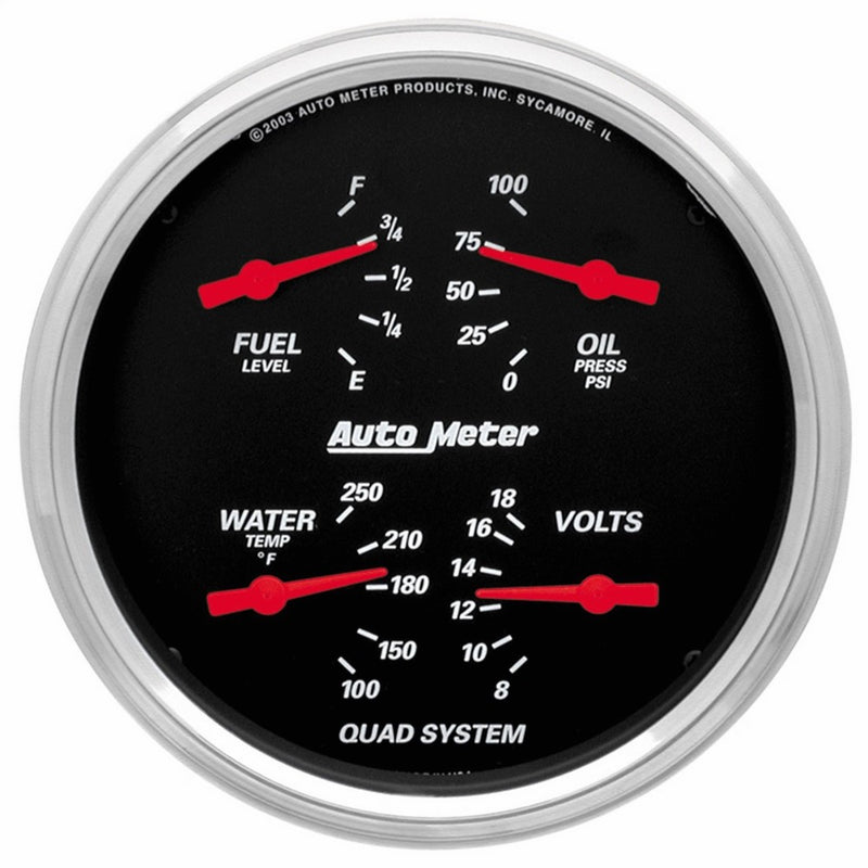 Auto Meter 1410 Designer Black Quad Gauge