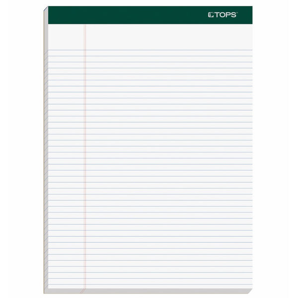 TOPS Docket Writing Pads, 8-1/2" x 11-3/4", Narrow Rule, White Paper, 100 Sheets, 4 Pack (99612)