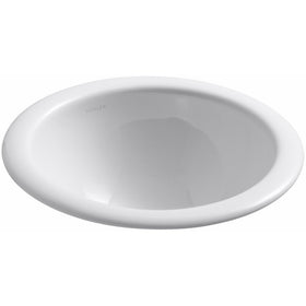 KOHLER K-2298-0 Compass Self-Rimming Undercounter Bathroom Sink, White